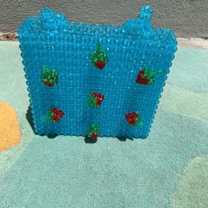 Blue Strawberry Susan Alexandra Beaded Bag